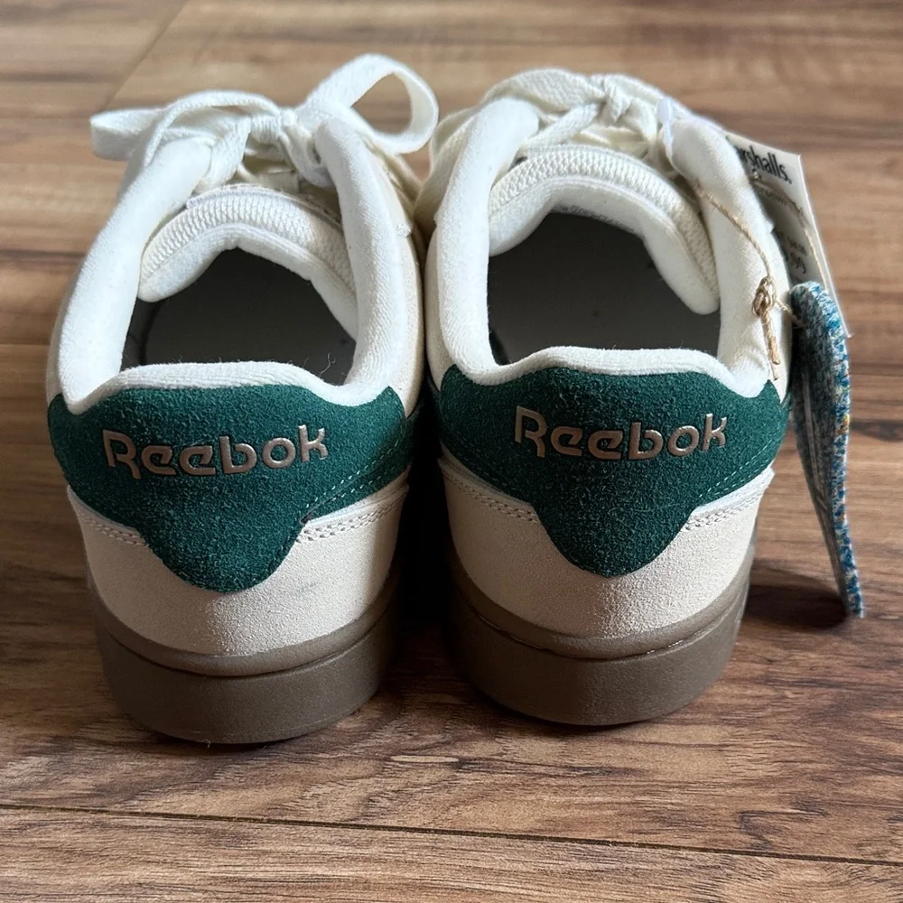NWOT Reebok Cream and Dark Green Classic Sneakers - Picture 3 of 5